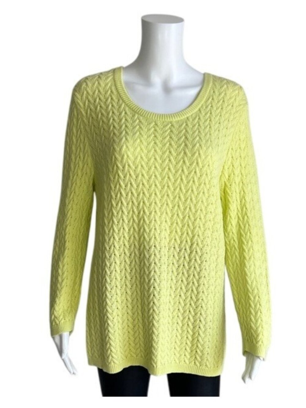 Lord & Taylor Yellow Knit Sweater Size XL